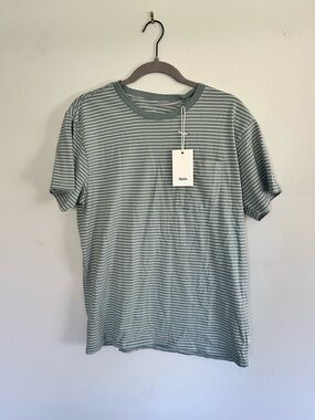 Katin Striped Crew Neck T-Shirt - Sage & White
